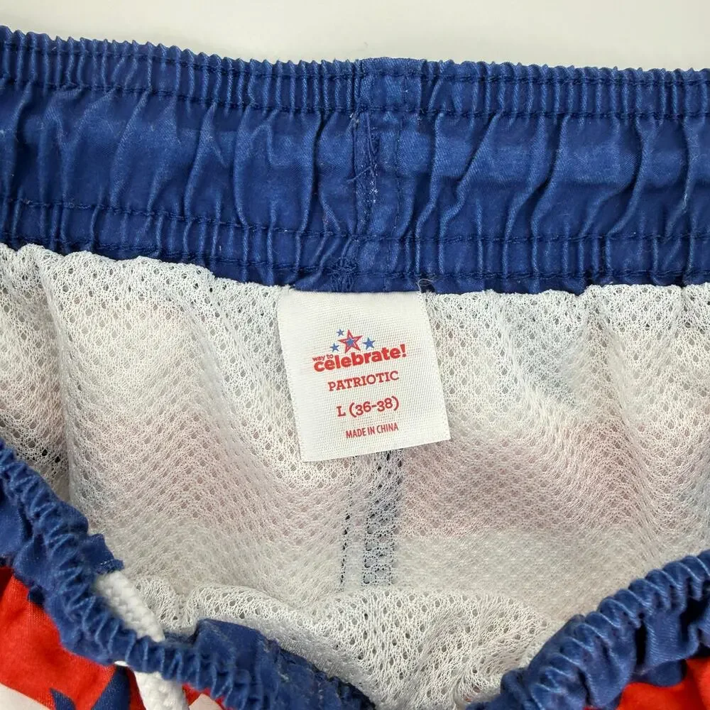 Lot of 3 Men's Size Large Swim Trunks Cactus Patriotic George Lined Drawstring